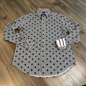Robert Graham Mens Button Down Shirt Striped Polka Dot Size M Bin‎ C-40